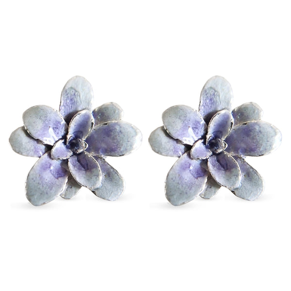 Aretes suculentas Cene en plata con esmalte
