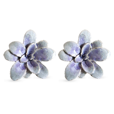 Aretes suculentas Cene en plata con esmalte