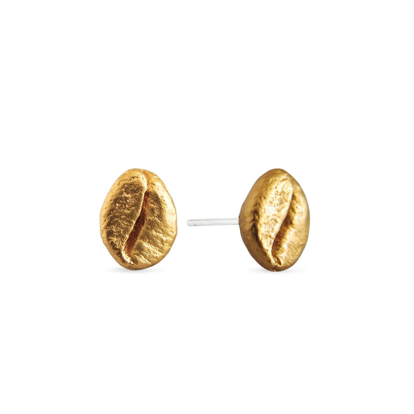 Aretes Café Iberic en plata con baño de oro
