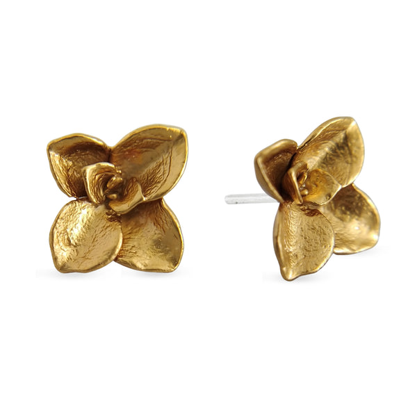 Aretes suculentas Nohemy en plata con baño de oro