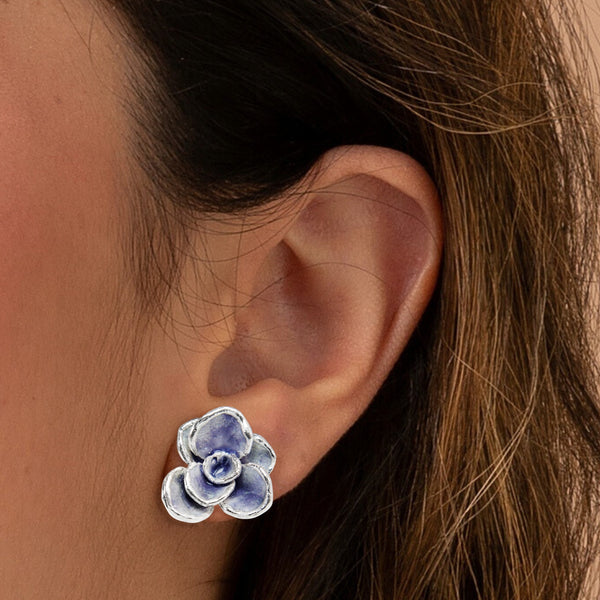 Aretes suculenta Simona en plata esmaltada