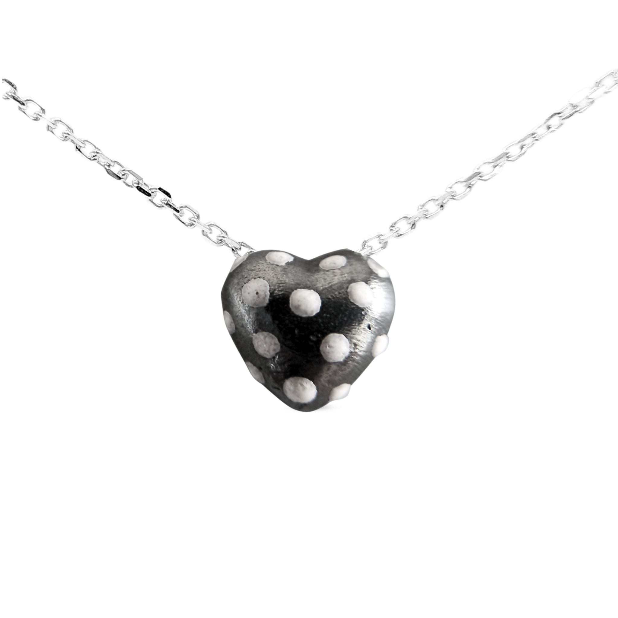Collar mini cora en plata con esmalte