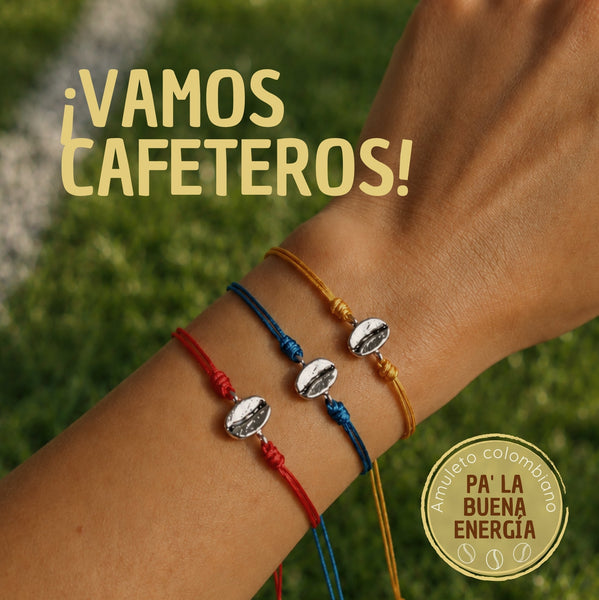 Pulsera grano de café Caturra en plata - Vamos cafeteros