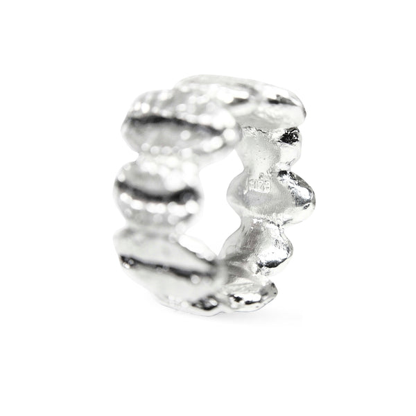 Anillo multi Café Gesha + Caturra en plata envejecida ajustable