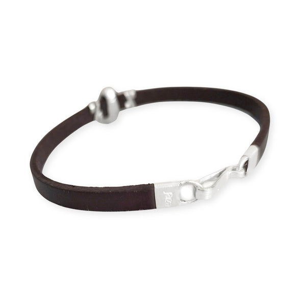 Pulsera Café Gesha en plata con cuero