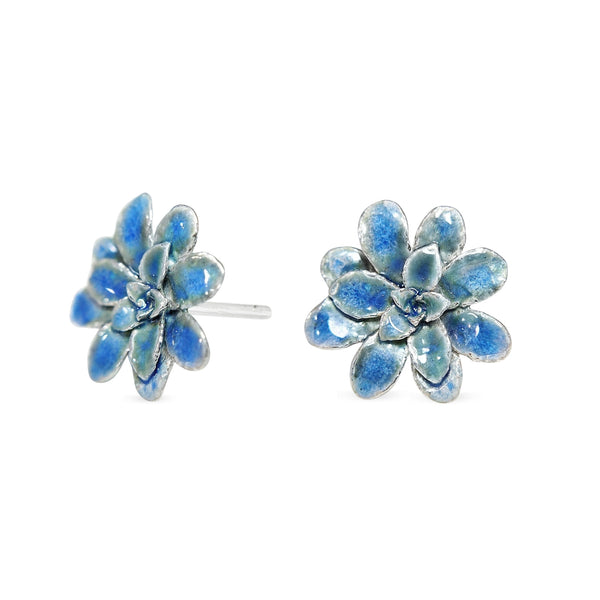 Aretes suculenta Eva en plata con esmalte
