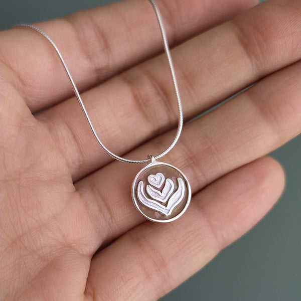 Collar Café Capuchino en plata