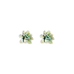 Aretes suculenta Dani en plata con esmalte
