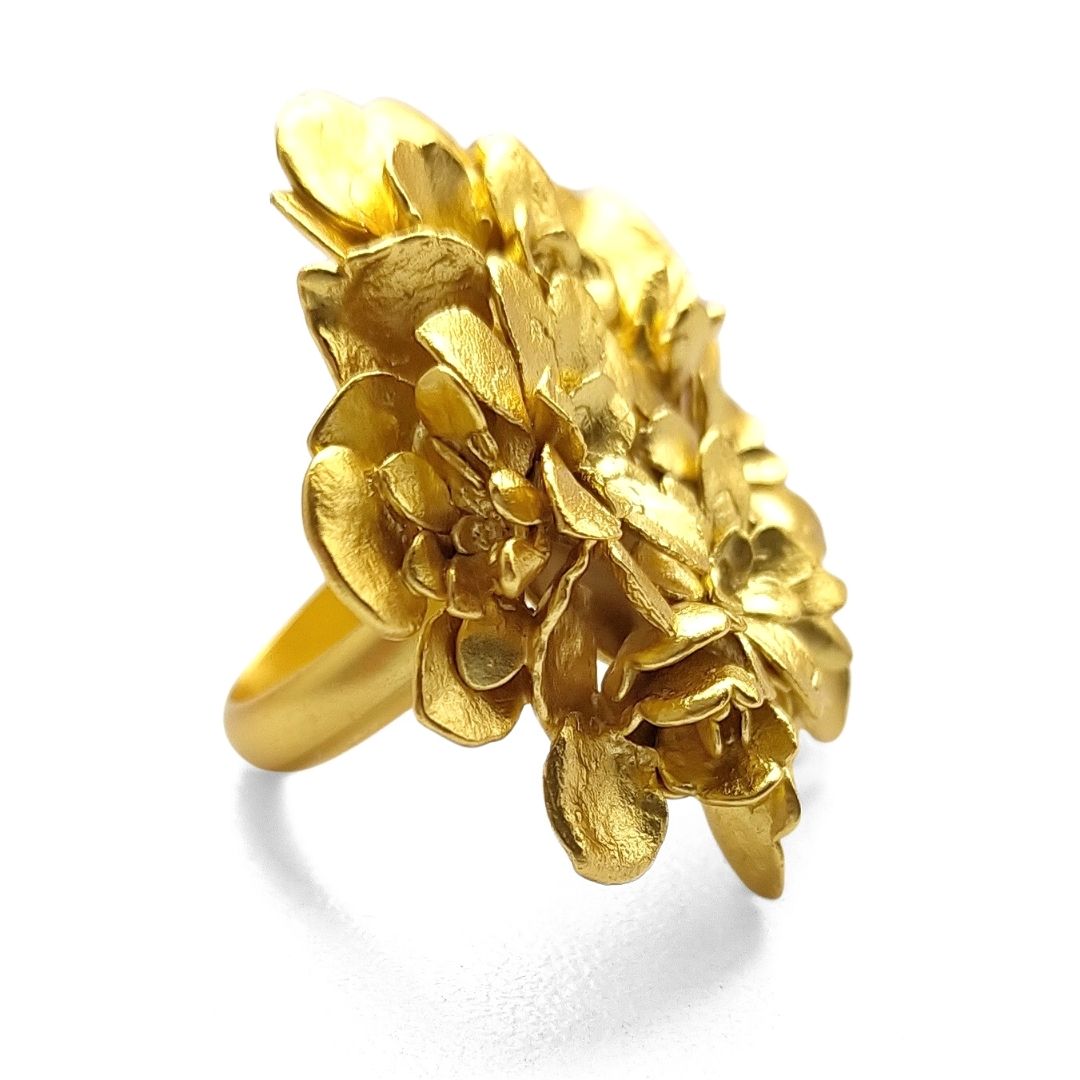 Anillo MiniTerrario (XL) en plata con baño de oro