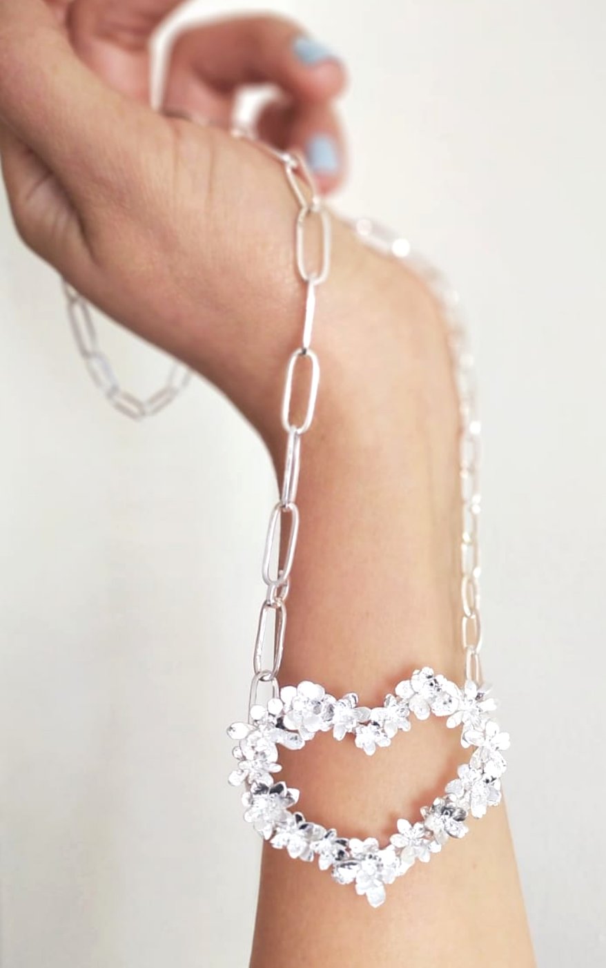 Collar Corazón MiniTerrario Corto en plata