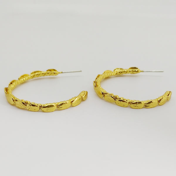 Candongas Pétalos en plata con baño de oro