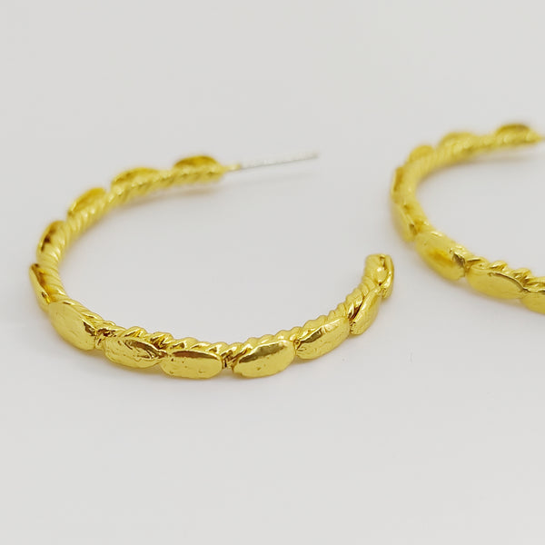 Candongas Pétalos en plata con baño de oro