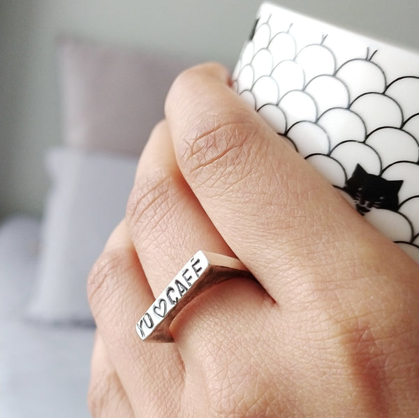Anillo Yo <3 Café talla 6